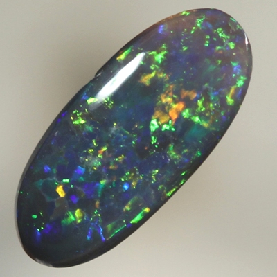 SOLID BLACK OPAL Bright orange and green Pinfire pattern